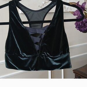 Victoria secret Green Velvet Strappy Bralette Sports Bra